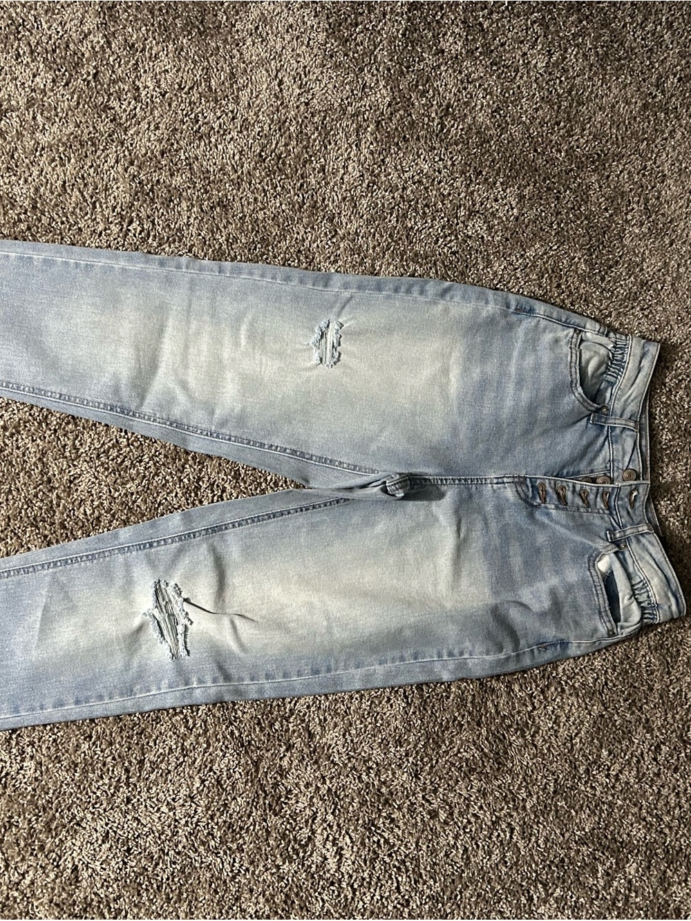 No Boundaries Light Blue Slim Straight Distressed Jeans